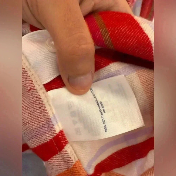 Lands End Woman’s Flannel Red and Orange Size 24W - Picture 3 of 6